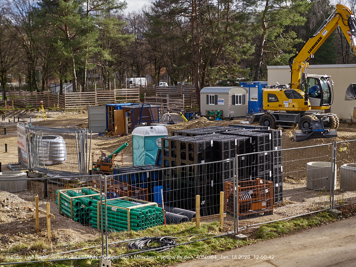 18.01.2023 - Baustelle an der Quiddestraße Haus für Kinder in Neuperlach